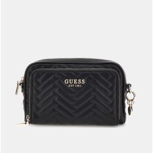 Guess Kadın Siyah Anning Kapitoneli Mini Çapraz Çanta