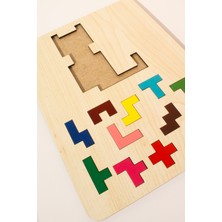 Store Ahşap Eğitici Puzzle | 3’ü 1 Arada Şekiller, Renkler ve Hayvanlar Yapboz | Montessori 3+ Yaş Oyuncak