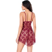 Eterelle Moda Eterelle Sarı Kısa Tül Gecelik