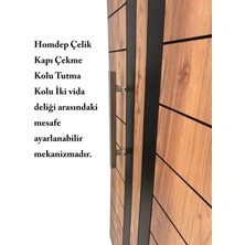 Homdep Çelik Kapı Çekme Kolu Tutma Kolu Kare Model Renk Saten (Gümüş Gri) 60CM