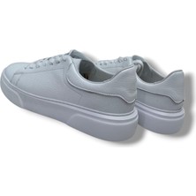 Growish GR0308 Hakiki Özel Yapım Floter Deri Yüksek Eva Taban Beyaz Sneakers Erkek Ayakkabı