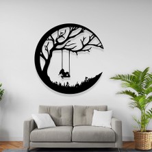 Abronya Lazer Kesim Metal Duvar Süsü Ay Tasarım Metal Dekor