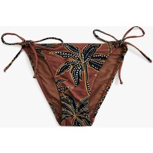 Koton Astarlı Çiçek Desenli Yanları Bağlamalı Ipli Bikini Altı