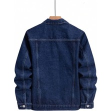 Wkm Erkek Jean Denim Standart Kalıp Cepli Düğmeli Kot Ceket