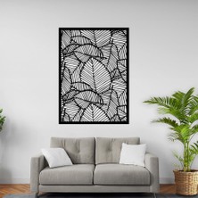 Abronya Metal Çerçeveli Tablo Yaprak Tasarımlı Metal Sac Tablo