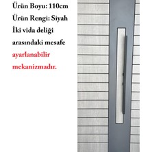 Homdep Çelik Kapı Çekme Kolu Tutma Kolu Kare Model Renk Siyah 110CM