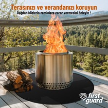 Firstguard Taşınabilir Ateş Koruma Matı, 100 CM(40")%100 Silikon Fiberglas, Güverte/veranda/çimen/zemin Ateş koruyucusu, Ateş Çukuru/soba/kamp Sobası/ızgara/mangal Zemin Koruma Matı