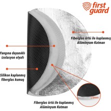 Firstguard Taşınabilir Ateş Koruma Matı, 100 CM(40")%100 Silikon Fiberglas, Güverte/veranda/çimen/zemin Ateş koruyucusu, Ateş Çukuru/soba/kamp Sobası/ızgara/mangal Zemin Koruma Matı