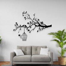 Abronya Metal Duvar Tablosu Kuş Kafesi Tasarımı Lazer Kesim Sac Tablo