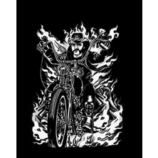 Motörhead Lemmy Kilmister Motorbike Fire Büyük Sırt Patch Yama