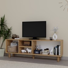 Bohem Serisi Natura Ceviz-Meşe Pvc Hasır Desen Tv Ünitesi