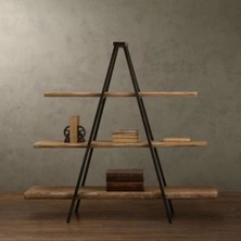 Abronya Dekoratif Kitaplık Üçgen Şeklinde Salon Kitaplığı Ahşap Istemiyorum