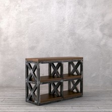 Abronya Salon Kitaplık 3 Katlı Ahşap ve Metal Tasarım Kitaplık Ahşaplı Istiyorum