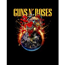 Zepplin Giyim Guns N Roses 2025 Tour Siyah Büyük Sırt Patch Yama