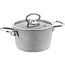 Oms Collection 3111 2 Parça Bio Granit Mini Tencere 12X7,5 cm Gri