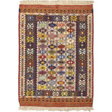 Asher Renkli El Dokuma Nuzumla Kilim 106 x 144  cm