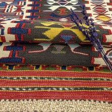 Asher Renkli El Dokuma Nuzumla Kilim 106 x 144  cm