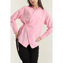 Jasmin Pembe Yandan Bağlamalı Trend Gömlek JASMIN-1453