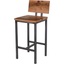 Abronya Yüksek Sandalye Sırtlı Bar Taburesi Mutfak Sandalyesi Ahşap Istemiyorum