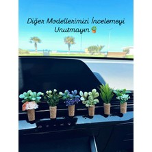 Dekoratif Mini Oto Klima Süsü|el Yapımı Mantar Saksı Çiçek Araba Kokusu|difüzör(Kokusuz)Mor Tomurcuk