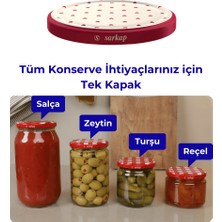 Hijyenik Paketli 10 Adet Kavanoz Kapağı – Kırmızı Kalp Krem – 82 mm