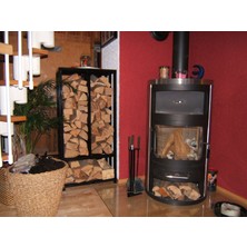 Abronya Metal Tasarım Odun Standı Soba Yanı 1 Adet Siyah Renk