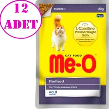Meo Kısır Kedi Konservesi Tavuklu 80 gr 12 Ad