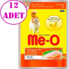 Meo Kedi Konservesi Tavuklu Pirinçli ve Havuçlu 80 gr 12 Ad