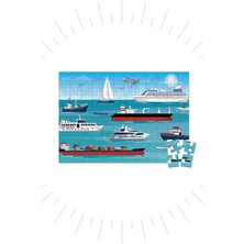 96 Parça Puzzle 3'lü Set 96 Parça Gemiler - 96 Parça Çufçuf Tren – 96 Parça Inşaat