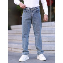 Wkm Erkek Baggy  Fit Casual Denim Kot Pantolon