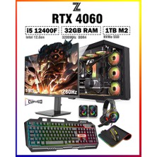 Zeiron Warrior Spine X7 I5 12400F 32GB 1tb M.2 SSD RTX4060 27" 280Hz Sıvı Soğutmalı Oyuncu Bilgisayarı