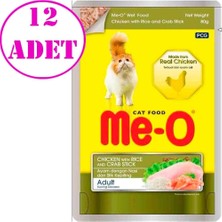 Meo Kedi Konservesi Tavuk ve Yengeçli 80 gr 12 Ad
