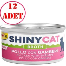 Gimcat Shinycat Kedi Konservesi Tavuk ve Karidesli 70 gr 12 Ad