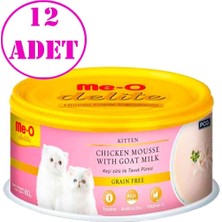 Meo Delite Keçi Sütlü Tavuk Etli Tahılsız Ezme Yavru Kedi Konservesi 80 gr 12 Ad