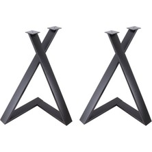 Abronya Siyah Sehpa Ayağı Çapraz Tasarım Orta Sehpa Ayağı