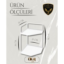 Okay Kozmetik Takı Makyaj Düzenleme Rafı - Çok Amaçlı Masaüstü, Banyo, Mutfak İçin Servis Sunum Organizeri Dekoratif 2 Katlı Raf | Çok Amaçlı Organizer Paslanmaz Çelik & Ahşap Stand