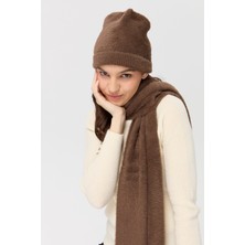 Desen Triko Kadın Triko Afrodit Kaşkol Kahve