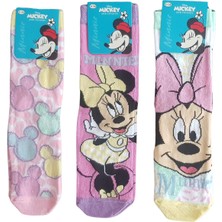 Desenli Lisanslı Renkli Minnie Mouse Çocuk Çorap - 3 Lü