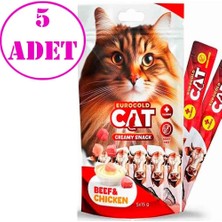 Eurogold Dana Etli ve Tavuklu Sıvı Kedi Ödülü 15 gr 5'li Pk 5 Ad
