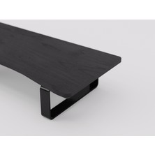 Doğal Ahşap Monitör Yükseltici Monitor Altlığı Monitör Sehpası Curve Tek Monitör
