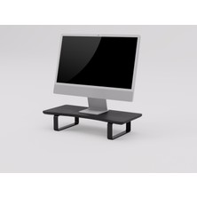 Doğal Ahşap Monitör Yükseltici Monitor Altlığı Monitör Sehpası Curve Tek Monitör