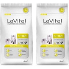 Lavital Somon Balıklı Yavru Kedi Maması 1,5 Kg*2 Adet