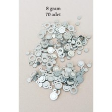 Mbb E-Ticaret Oya Abiye Bileklik Kolye Pleksi Metalik Plastik Pul Gümüş Renk 8 Gram 70 Adet - Bnc510