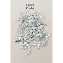 Mbb E-Ticaret Oya Abiye Bileklik Kolye Pleksi Metalik Plastik Pul Gümüş Renk 8 Gram 95 Adet - Bnc505