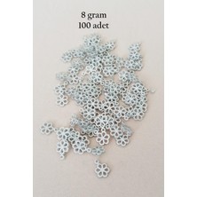 Mbb E-Ticaret Oya Abiye Bileklik Kolye Pleksi Metalik Plastik Pul Gümüş Renk 8 Gram 100 Adet - Bnc528