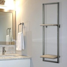 Abronya Banyo Rafı Metal Havlu Tutacağı Siyah Renk 1'li