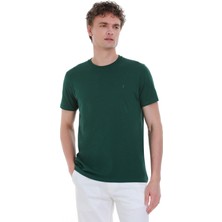 Hatemoğlu Yeşil Regular Fit 100% Pamuk Bisiklet Yaka Tişört