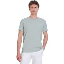 Gri Regular Fit Bisiklet Yaka Pamuklu Tişört