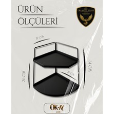 Okay Servis Sunum Ikramlık Tepsisi - Mutfak Düzenleyici Takı, Makyaj Ve Kozmetik 2 Katlı Masaüstü Raf Çok Amaçlı Servislik - Banyo, Mutfak, Takı, Kozmetik Masaüstü Kozmetik Takı Düzenleyici
