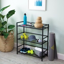 Abronya Ayakkabı Rafı Metal Ayakkabılık Siyah Renk 1 Adet